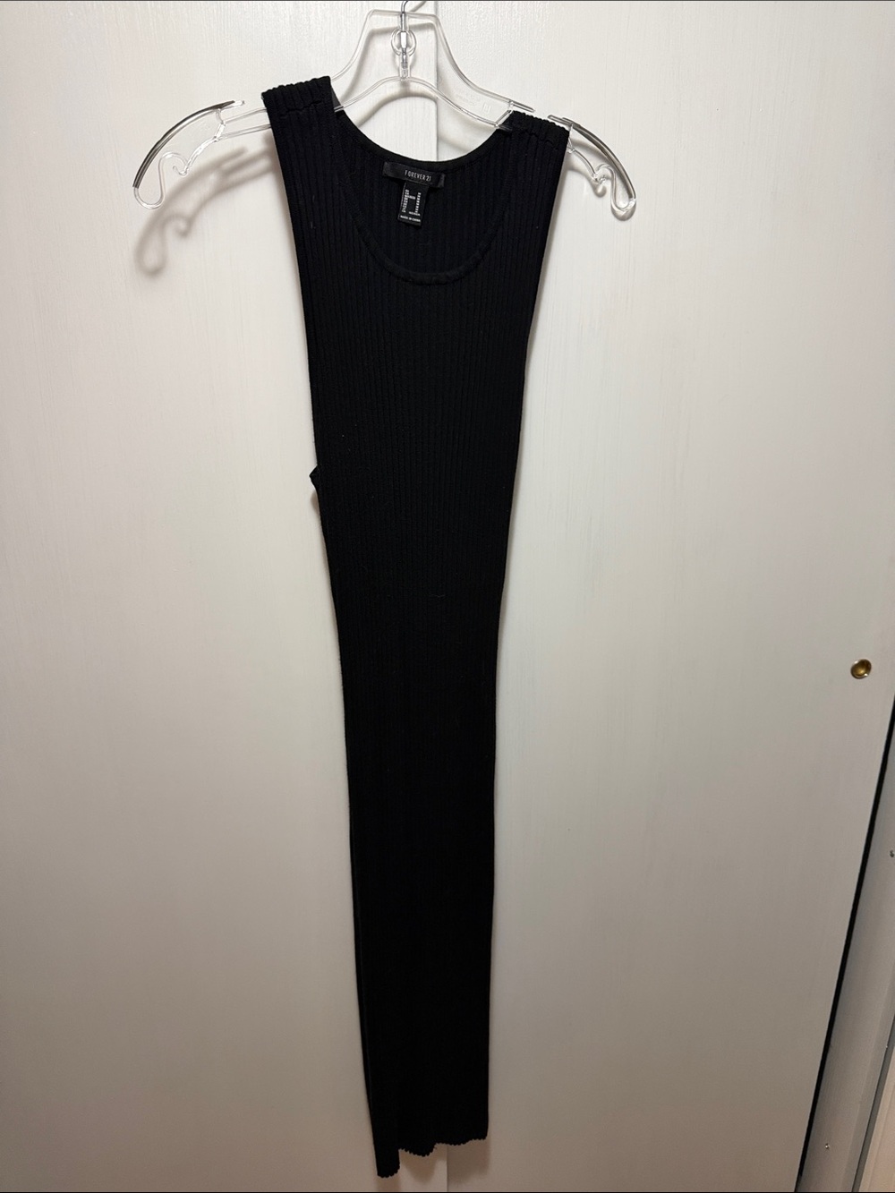 Forever 21 Black Ribbed Long Sleeve Dress
